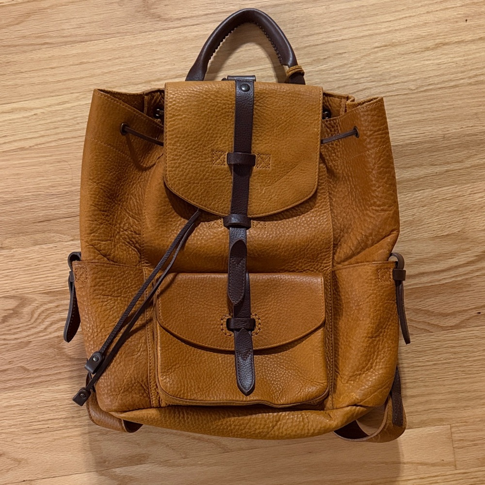 Rainier Tan Genuine Leather Backpack